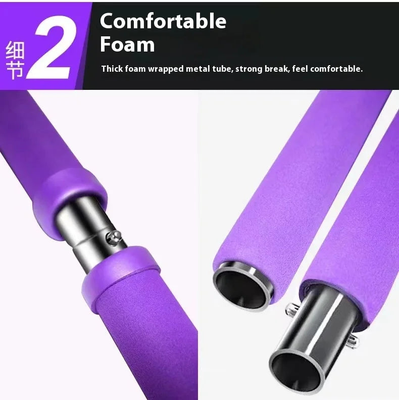 Pilates Stick - Adjustable Fitness Bar for Home Workout.