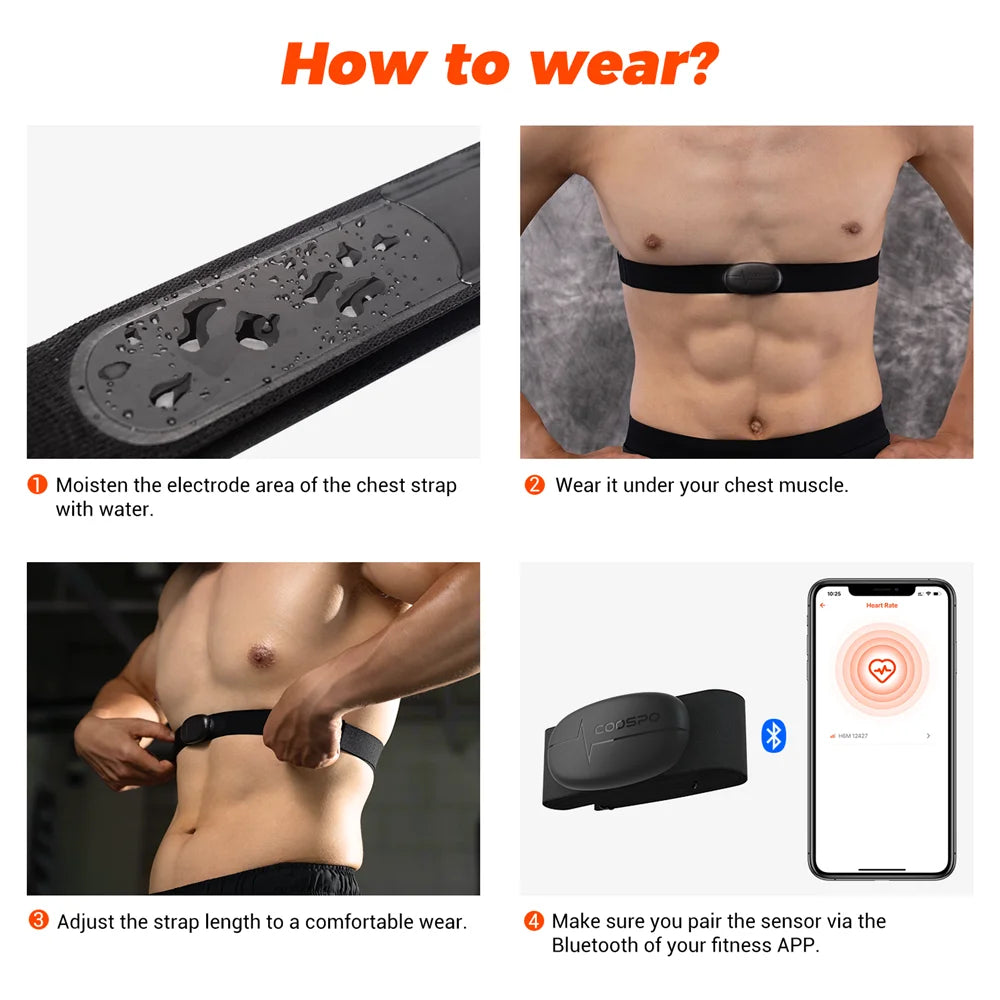 COOSPO H6M Chest Heart Rate Monitor – Bluetooth & ANT+