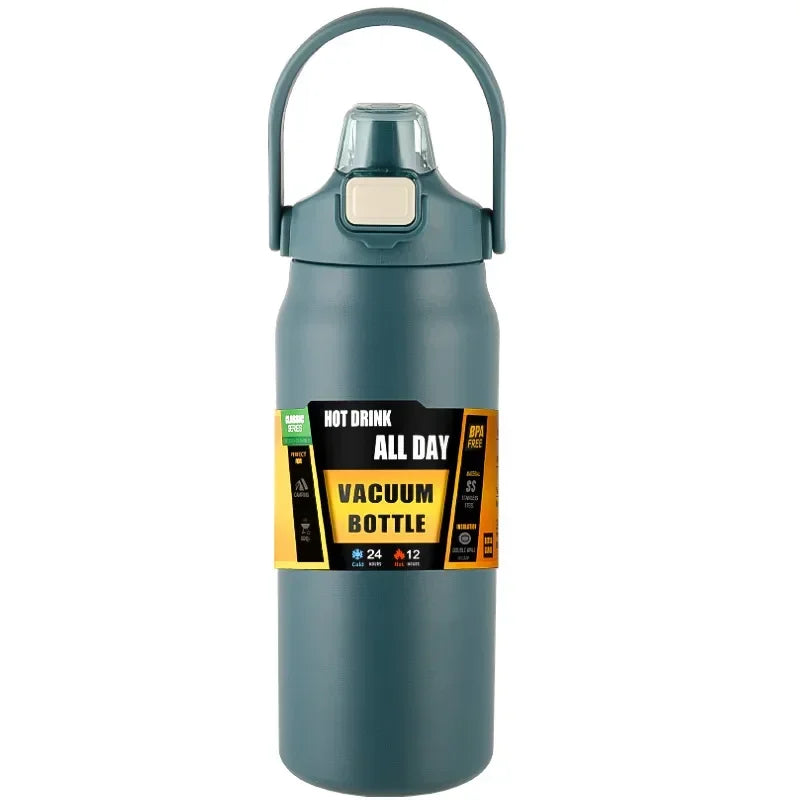 Insulated Stainless Steel Thermos Bottle | 800ml–1500ml | Hot & Cold 24hrs