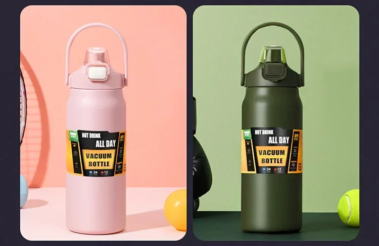 Insulated Stainless Steel Thermos Bottle | 800ml–1500ml | Hot & Cold 24hrs