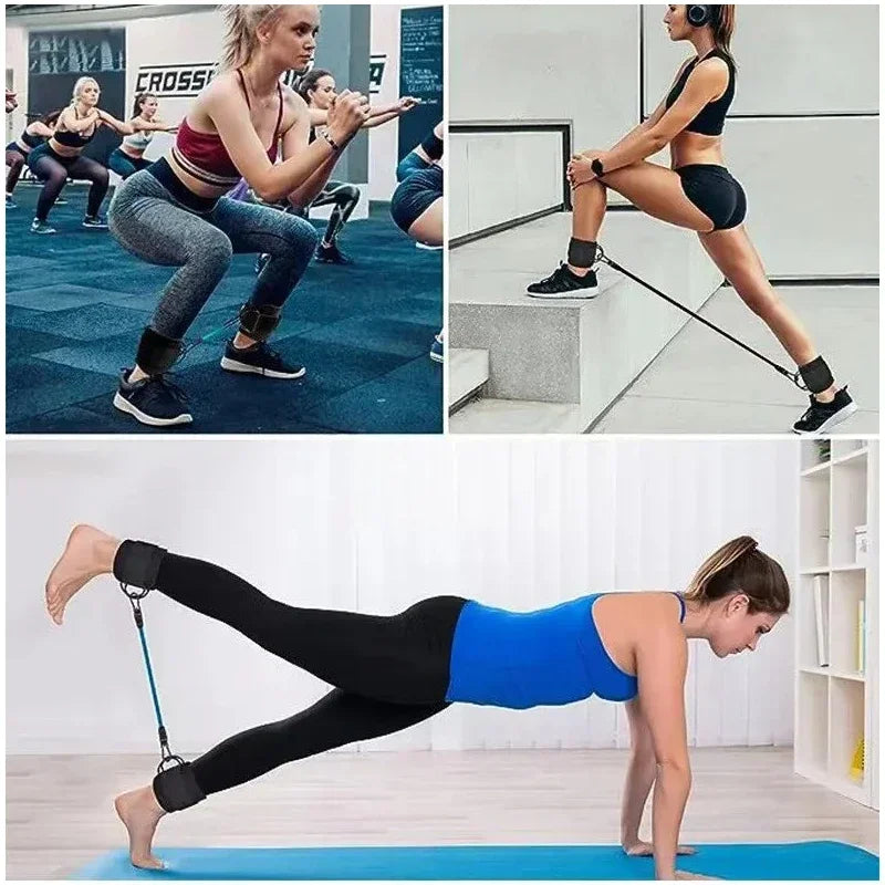 Ankle Straps & Resistance Bands Set – Gym, Yoga & Home Workouts