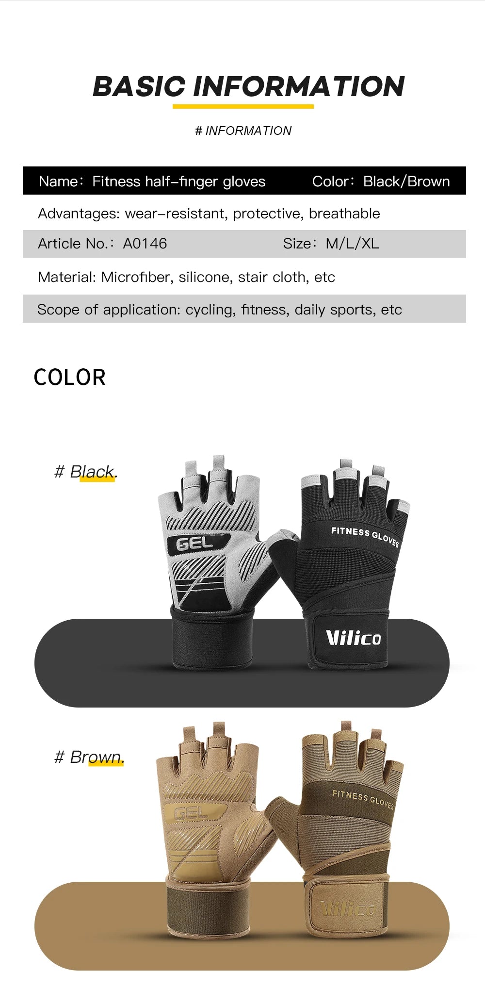 Half-Finger Cycling Gloves – Gym, Weightlifting & Crossfit