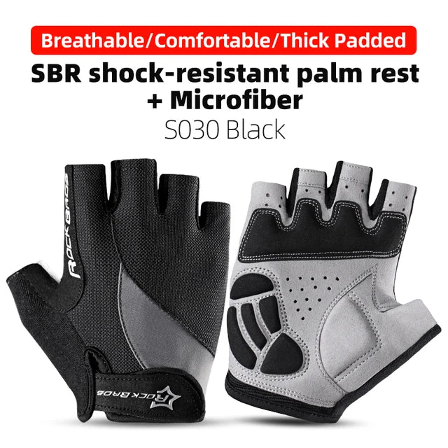 ROCKBROS Half-Finger Cycling Gloves - Breathable & Shockproof