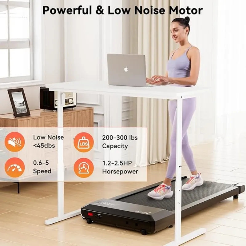 Superun 2-in-1 Walking Treadmill | 2.5HP Quiet Motor | Under-Desk Pad for Home & Office
